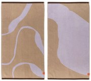 Levendula színű-világosbarna bio pamut törölköző szett 2 db-os 50x90 cm Nova Arte – Mette Ditmer Denmark