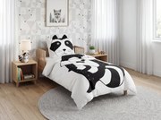 Pamut ágynemű kiságyba RACCOON fekete-fehér Ágyneműhuzat mérete: 40 x 60 cm | 100 x 135 cm