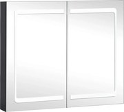vidaXL tükrös fürdőszobaszekrény LED világítással 80 x 12,2 x 68 cm