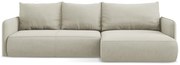 Krémszínű kinyitható-tárolóhelyes sarokkanapé (jobb oldali) Nanea – Makamii