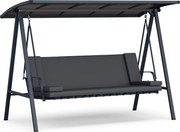 Blumfeldt LuxeLounge, hollywoodi hinta, 3 üléses, egyénileg állítható, porszórt acél, időjárásálló