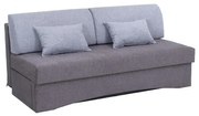Kárpitozott, karfa nélküli, kihúzható háromszemélyes kanapé mindennapi alváshoz PAUL szürke