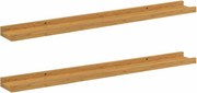 vidaXL Falpolc polcokkal tárolóval 2 pcs Bézs 80 x 9 x 3 cm Faanyag