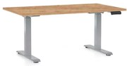 OfficeTech D állítható magasságú asztal, 120 x 80 cm, szürke alap, craft tölgy