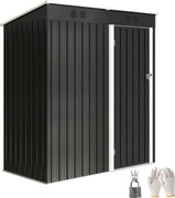 Outsunny kültéri horganyzott acél kerti szerszámoskamra 1,37 m², 163 x 90 x 179 cm — zárható ajtó, szellőzőnyílások, szerszámtároló, sötétszürke | Aos