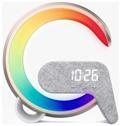 Immax 08986L-LED RGB Dimmelhető lámpa ébresztőórával és Qi töltéssel 30W/230V arany