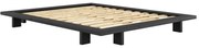 Fekete franciaágy fenyőfából, ráccsal 160x200 cm Japan - Karup Design