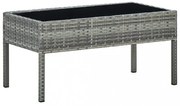 szürke polyrattan kerti asztal 75 x 40 x 37 cm