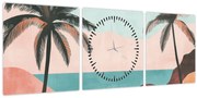 Kép - Pálmafák a tengernél (órával) (90x30 cm)