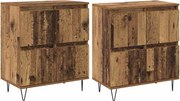 vidaXL Oldalszekrények 2 pcs Régi fa 120 x 35 x 70 cm Faanyag