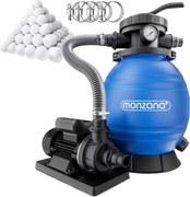 AQUA homokszűrő medencéhez szűrőgolyókkal, 10 200 l/h, kék Monzana