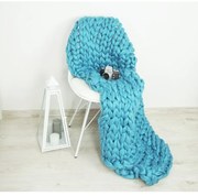 EMI kék kötött takaró 120 x 150 cm