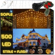 Jégcsap 500 Led Kültéri Lámpa IP44 Fix Flash Meleg Fényfüggöny