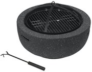 Hordozható fa tábortűz rostéllyal antracit