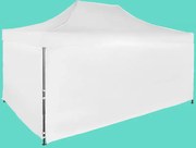Gyorsan összecsukható sátor 3x4,5 m – acél, Fehér, 4 oldalfal