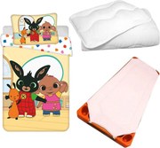 Bing Pink Playroom gyerek, ovis ágyneműhuzat, derékalj és paplan/párna szett 100x135 cm 40x60 cm