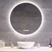 Kerek Led tükör Ø80cm Welland Alpha | Páramentesítő - Óra - Fényerő + színhőfok állítás