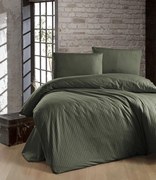 Sötétzöld damaszt ágyneműhuzat 200x140cm+90x70cm TiaHome