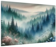 Kép - Erdős táj köddel (90x60 cm)