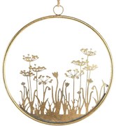 Fém falidísz FLOWERS RING Ø 41 cm arany