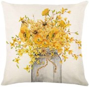 Len párnahuzat BLOSSURA 45x45 cm, krém színű