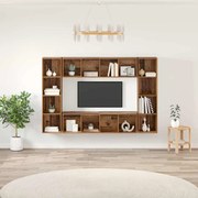 TV szekrény 4 pcs Barna 37 x 37 x 142.5 cm Faanyag