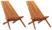 2 db összecsukható tömör akácfa kültéri társalgószék