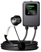 Fali Töltőállomás elektromos autókhoz és egyéb járművekhez,színes képernyős,kártyás, 5 méter 7 kw,32A,type2 csatlakozóval KOPB-934