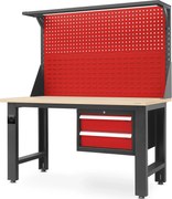 Munkapad LOGAN, 1500 x 1700 x 750 mm, antracis-piros