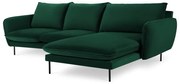 Sötétzöld bársony sarokkanapé (jobb oldali) Vienna – Cosmopolitan Design
