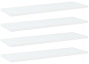 4 db fehér szerelt fa könyvespolc 60 x 20 x 1,5 cm