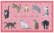 Lábtörlő 40x70 cm Life Is Better With Cats – Artsy Doormats