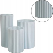 3 Db-os Fehér Váza Szett virágos kozmetikai kiegészítők tartó glam