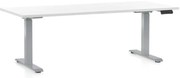 Állítható magasságú asztal OfficeTech D, 180 x 80 cm, szürke alap, fehér