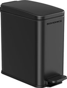 Fürdőszobai szemetes, 5 literes, rozsdamentes acél szemetes, fekete