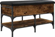 vidaXL füstös tölgy színű szerelt fa cipőtároló pad 82 x 42 x 45 cm