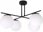 Mennyezeti plafon fekete 4 fehér lámpabúra Florence modern nappali