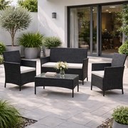 7-részes AVENBERG GRANDE kerti bútor szett - fekete