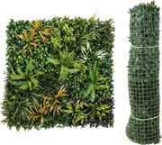 Outsunny műborostyán sövénypanel, 1 × 1 m (100 × 100 cm) — könnyen rögzíthető zöld dekoráció erkélyre, teraszra | Aosom