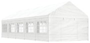 fehér polietilén pavilon tetővel 11,15 x 4,08 x 3,22 m