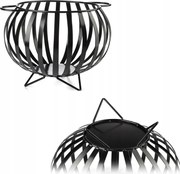 Fém Fekete Fa Kosár Loft Kosár Gömb