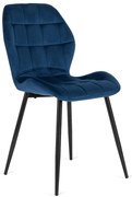 Étkezőszék LUCKY sötétkék bársony/fekete