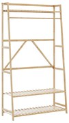 bambusz ruhaállvány polcokkal 110x40x180 cm