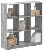 szürke sonoma színű szerelt fa könyvespolc 102 x 32 x 108 cm