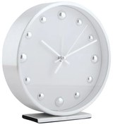 Karlsson 5970WH design asztali óra/ébresztőórafehér, átmérő:  16 cm