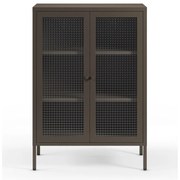 Szürke fém tálalószekrény 70x100x40 cm Layna – Marckeric