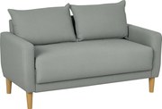 HOMCOM 2-Személyes Kárpitos Kanapé Karfával, Tárolórekesszel és 2 Levehető Párnával, Modern Kárpitos Loveseat Fa Lábakkal Nappaliba, Pihenőszobába és