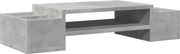vidaXL betonszürke szerelt fa monitorállvány tárolóval 70 x 27 x 15 cm