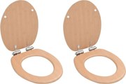 vidaXL 2 db bambuszmintás MDF WC-ülőke lassan csukódó fedéllel