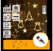 Aigostar - LED kültéri karácsonyi fényfüzér 120xLED/6W/230V/8 üzemmód 3x0,6m IP44 meleg fehér+távirányító